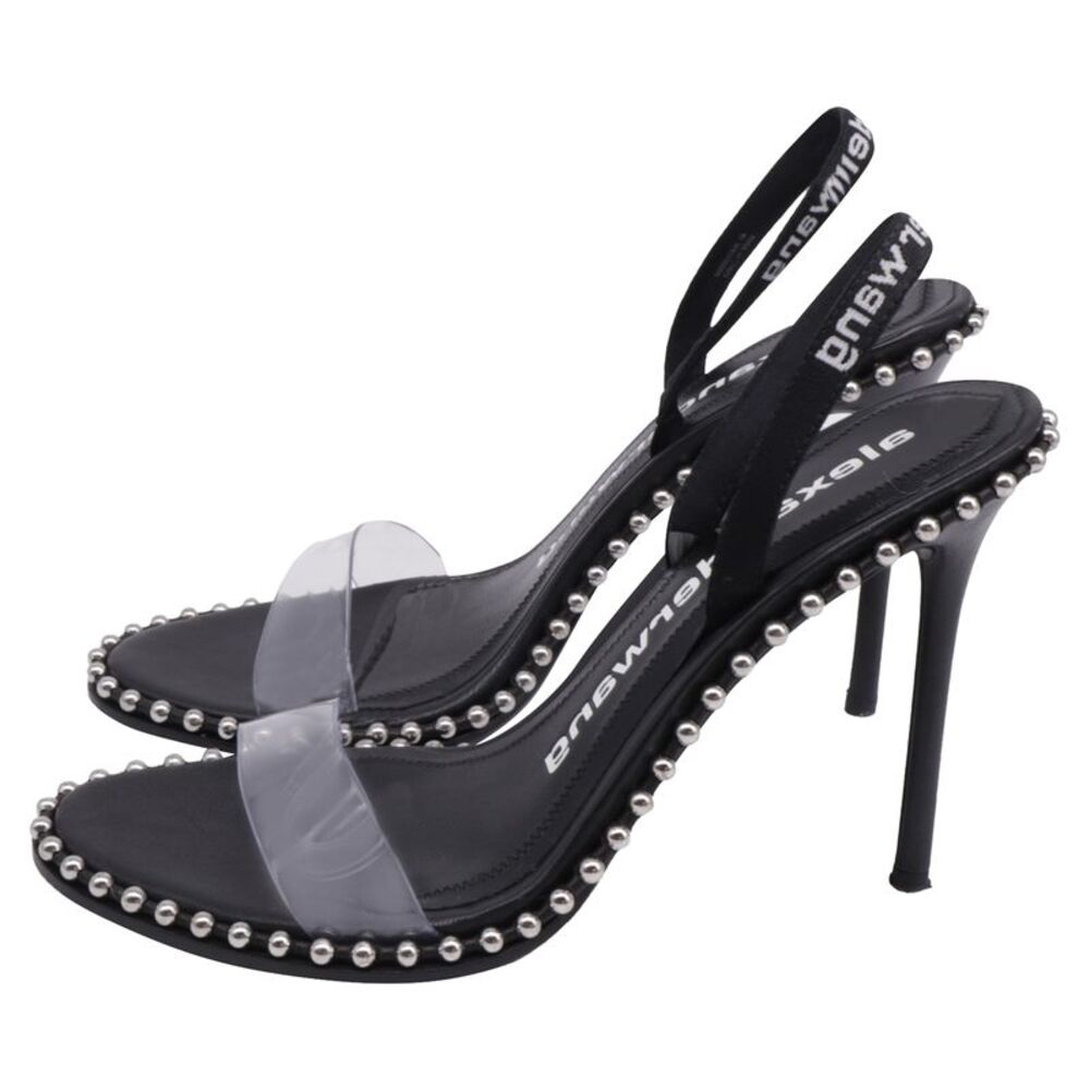 Alexander Wang Nova Studded Slingback Sandal Heels in Black Leather - Picture 4 of 9